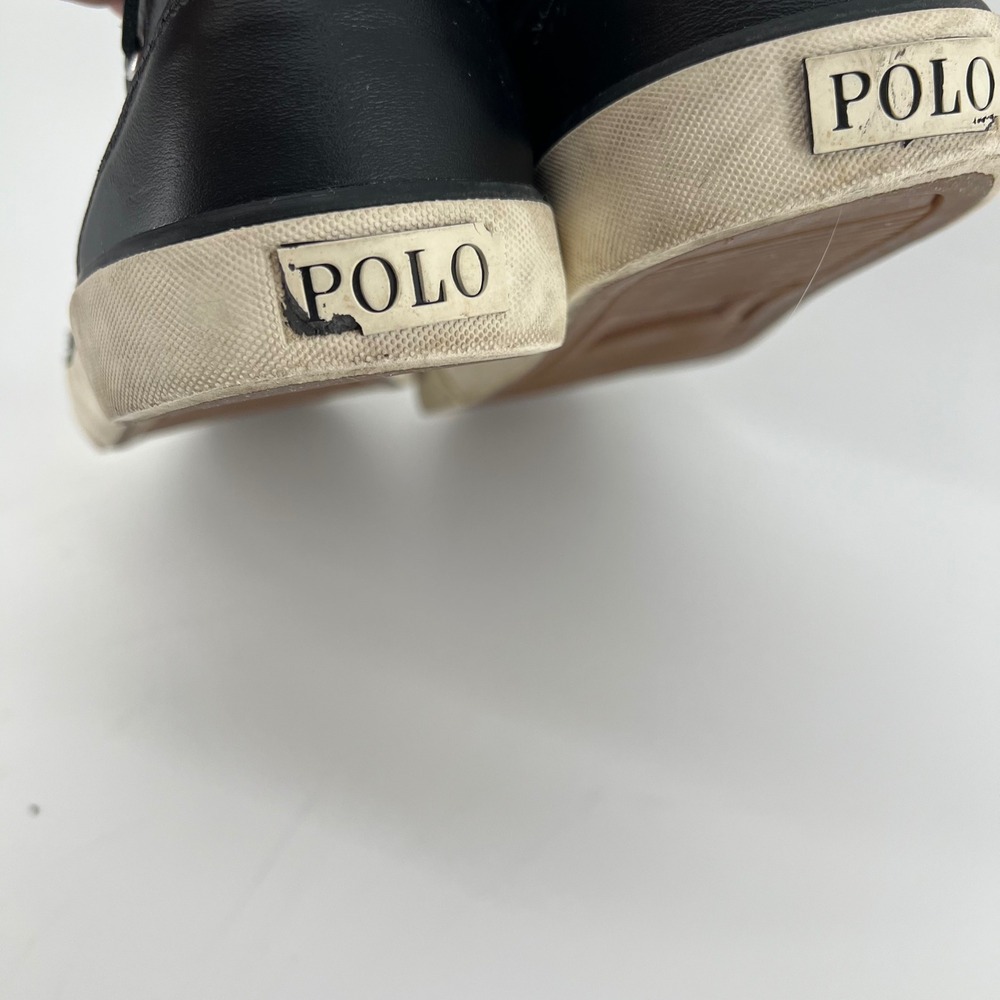 Polo Ralph Lauren Sander Mens 14D Black Leather Boat Shoes Sneakers 0200001087 - Picture 5 of 10